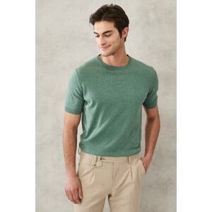 ALTINYILDIZ CLASSICS Men's Green Standard Fit Crew Neck 100% Cotton Knitwear T-Shirt