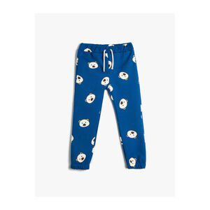 Koton Teddy Bear Printed Tie Waist Jogger Sweatpants