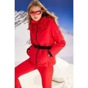 Trendyol Red Winter Essentials/Ski Collection Nepremokavá Puffer bunda s kapucňou