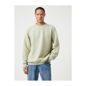 Koton Basic Textured Sweatshirt Crew Neck Long Sleeved