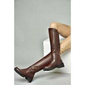 Fox Shoes N654032803 Brown Genuine Leather Low Heeled Women's Boots