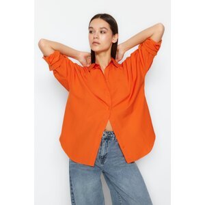 Trendyol Orange Oversize/Creature Woven Shirt