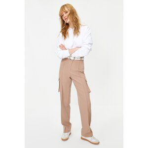 Trendyol Mink Cargo Straight Cut Woven Double Pocket Woven Trousers