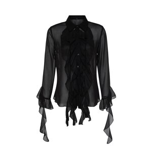 Trendyol Black Flounce Chiffon Shirt