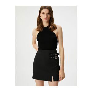 Koton Mini Skirt with Belt Detail and Slit