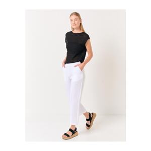 Jimmy Key White High Waist Pocket Linen Trousers