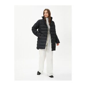 Koton Puffer Coat High Neck Snaps Relax Fit