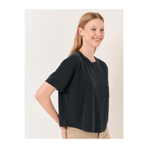 Jimmy Key Black Crew Neck Short Sleeve Comfortable Basic T-Shirt