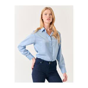 Jimmy Key Sky Blue Long Sleeve Satin Woven Shirt