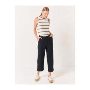 Jimmy Key Black High Waist Pocket Linen Trousers