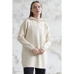 InStyle Remy Zippered Knitwear Sweater - Cream
