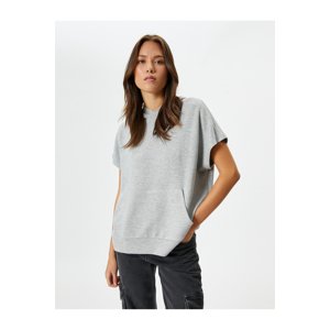 Koton Hooded Sweatshirt Short Sleeve Kangaroo Pocket Viscose