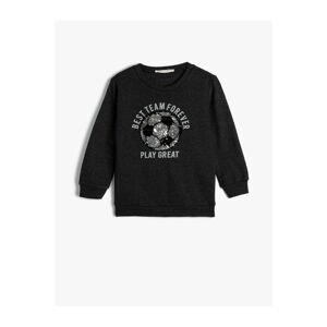 Koton Sweatshirt Football Printed Long Sleeve Crew Neck Ribbed