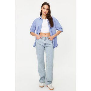 Trendyol Light Blue Low Waist Wide Leg Jeans