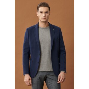 ALTINYILDIZ CLASSICS Men's Navy Blue Slim Fit Slim Fit Mono Collar Casual Jacket