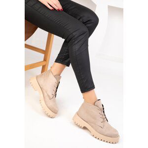 Soho Beige Suede Women's Boots & Booties 18719