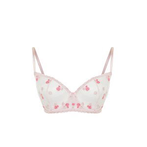 Trendyol Curve Pink Floral Lace Capless Bra