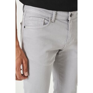 ALTINYILDIZ CLASSICS Men's Gray 360 Degree All-Direction Stretch Slim Fit Slim Fit Cotton Comfort Trousers..