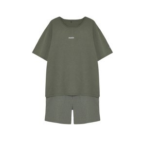 Trendyol Men's Khaki Plus Size Regular Fit Knitted Pajama Set