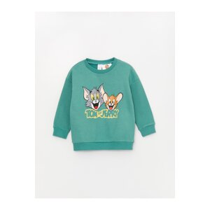 LC Waikiki Crew Neck Long Sleeve Tom and Jerry Printed Baby Boy Sweatshirt