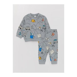 LC Waikiki Cycling Long Sleeve Printed Baby Boy Sweatshirt and Tracksuit Bottoms 2-piece Set