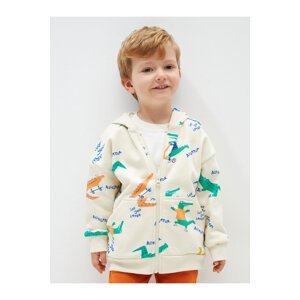 LC Waikiki Crew Neck Long Sleeve Printed Baby Boy with a Cardigan and Trousers 2-piece Set