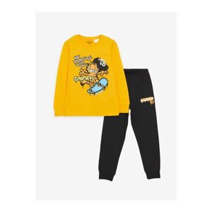 LC Waikiki Crew Neck Garfield Printed Long Sleeve Boys' Pajamas Set