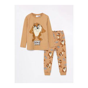 LC Waikiki Crew Neck Tasmanian Devil Printed Baby Boy Pajamas Set