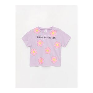 LC Waikiki Crew Neck Printed Short Sleeve Baby Girl T-Shirt