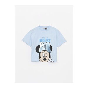 LC Waikiki Girls' Crew Neck Minnie Mouse Printed Short Sleeve Crop T-Shirt