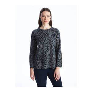 LC Waikiki Round Neck Patterned Long Sleeve Women's T-Shirt