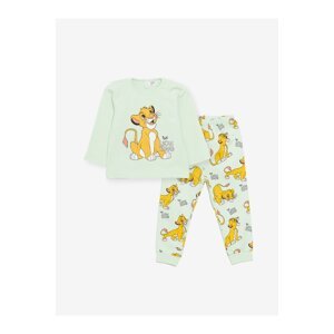 LC Waikiki Crew Neck Long Sleeve Lion King Printed Baby Boy Pajama Set