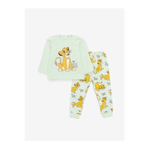 LC Waikiki Crew Neck Long Sleeve Lion King Printed Baby Boy Pajama Set