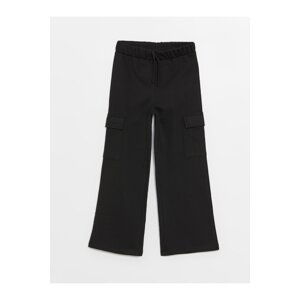 LC Waikiki Girl's Cargo Sweatpants with an Elastic Waist.