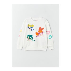 LC Waikiki Girls' Crew Neck Powerpuff Girls Printed Long Sleeve Sweatshirt