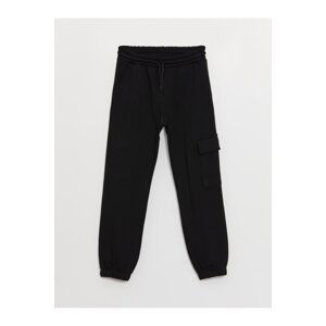 LC Waikiki Girl's Cargo Sweatpants with an Elastic Waist.