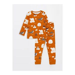 LC Waikiki Crew Neck Long Sleeve Patterned Baby Boy Pajama Set