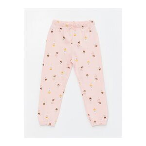 LC Waikiki Baby Girl's Tracksuit Bottoms with Elastic Waist Printed