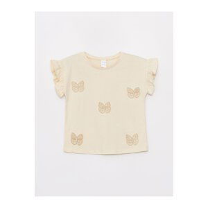 LC Waikiki Crew Neck Printed Short Sleeve Baby Girl T-Shirt