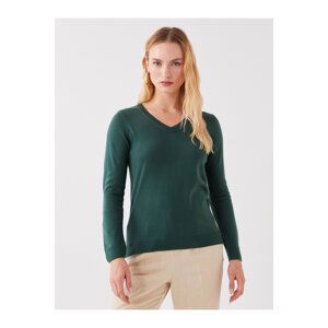 LC Waikiki Women's V-Neck Straight Long Sleeve Knitwear Sweater