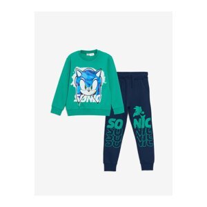 LC Waikiki Boys' Crew Neck Sonic Printed Long Sleeve Sweatshirt & Sweatpants