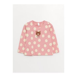 LC Waikiki Crew Neck Long Sleeve Baby Girl T-Shirt with Embroidery Detail