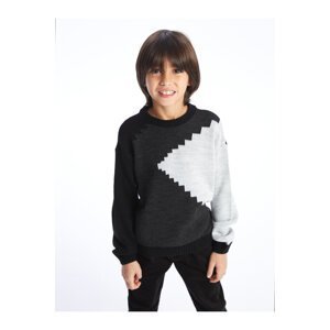 LC Waikiki Crew Neck Patterned Long Sleeve Boy's Knitwear Sweater