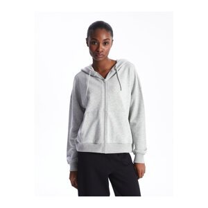 LC Waikiki Women's Hooded Plain Long Sleeve Oversize Zipper Sweatshirt