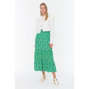 Trendyol Green Floral Pattern Knitted Skirt