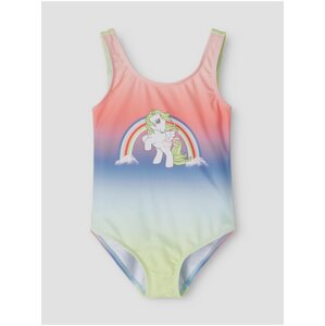 Blue-pink girly patterned one-piece swimwear name it Makina - Girls