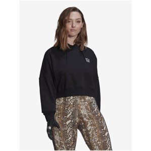 adidas Originals Black Womens Cropped Hoodie - Womens