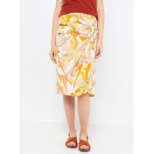 Yellow-cream patterned skirt CAMAIEU - Ladies