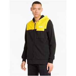 Yellow-Black Mens Sports Hoodie Puma - Men