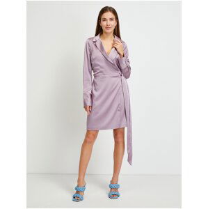 Light Purple Women Shiny Wrap Dress Guess - Women